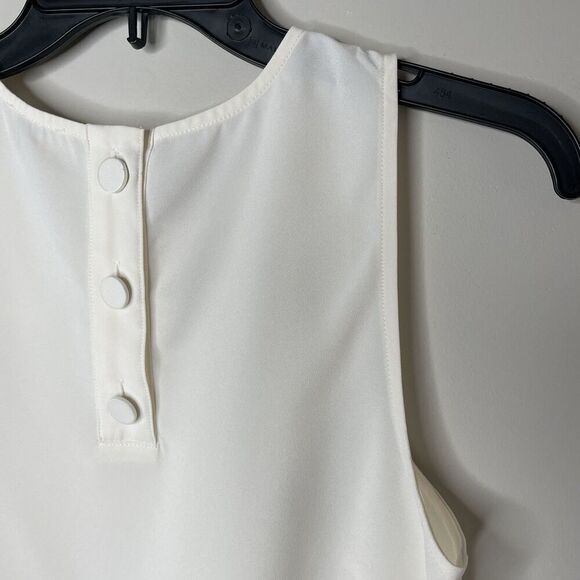 J.CREW Top Women XXS Sleeveless Button-Back Shell NEW Ivory BY429 - Picture 7 of 10